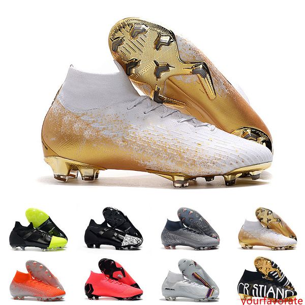 

2019 mercurial superfly vi 360 elite fg kj 6 xii 12 cr7 ronaldo mens women high soccer shoes football boots cleats size 39-45