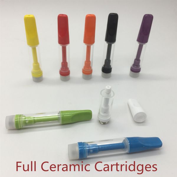 

Пустые цельнокерамические картриджи Красочные 510 Thread Vape картридж Упаковка Ceramic Tip центр Post 0,8 мл 0,5 мл Форсунки персонального логотипа