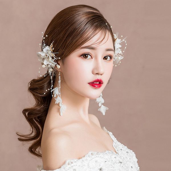 2020 One Pair Hair Clips Fashion Korean Yarn Flower Barrettes