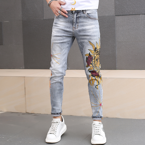 

w05693 fashion men's jeans 2020 runway famous european design party style men's clothing, Blue