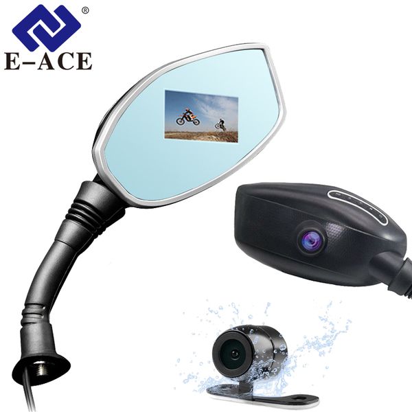 

e-ace motorcycle dvr rearview mirror camera auto digital video recorder motorbike dash cam dual lens camcorder auto registrar car