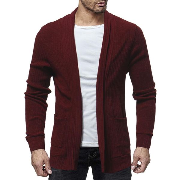 

fall fashion men color block long sleeve casual cardigan coat outwear cotton open stitch slimÂ design show your good figure, White;black