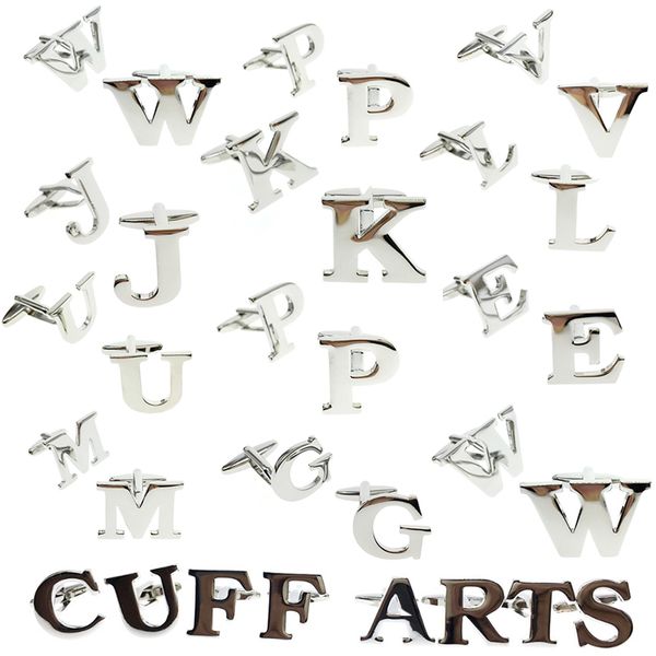 

cufflinks for men letter a-z cufflinks men english alphabet shirt charm witg gift box by cuffarts, Silver;golden