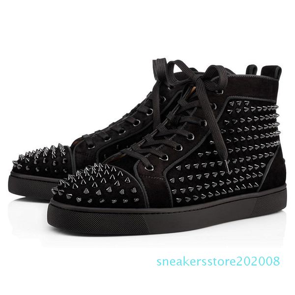 

designer shoes men women chaussures studded spike triple black white red leather suede flat bottoms casual shoe 36-47 vintage s08