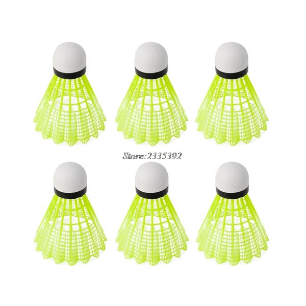

6pcs durable training train gym fitness nylon shuttlecocks badminton ball sport