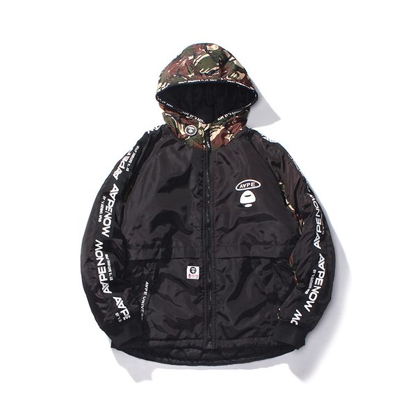 

tide brand jacket mens designer hoodie luxury casual cotton jacket fashion trend parker ape man camouflage sports jacket wild zipper hoodie, Black;brown