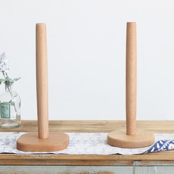 

kitchen wooden roll paper towel holder bathroom tissue toilet paper stand napkins rack home table tool accessories