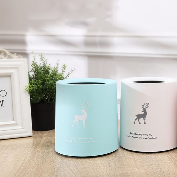 

creative cute deskplastic trash bin office home living room coffee table small paper basket mini flip trash can