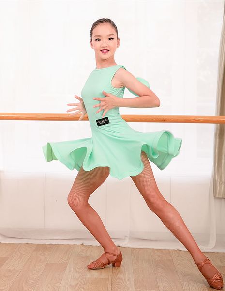 2019 Girl Short Sleeves Standard Latin Dance Dress Children Ballroom Dance Dresses Kids Salsa Rumba Cha Cha Samba Tango Dress From Haitan 63 32