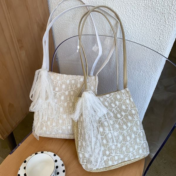 

2020 new women's shoulder bag korean version of the lace bucket bag fashion casual messenger ladies