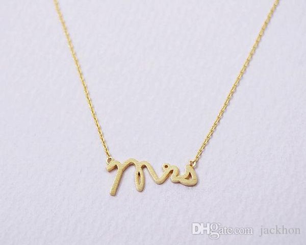 

30pcs- n111 gold silver simple dainty mrs necklace small stamped word initial necklace simple love alphabet letter necklaces