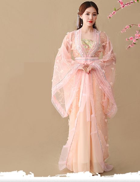 

new chinese traditional fairy costume ancient han dynasty princess clothing national hanfu outfit stage dress folk dance costume cosplay, Black;red
