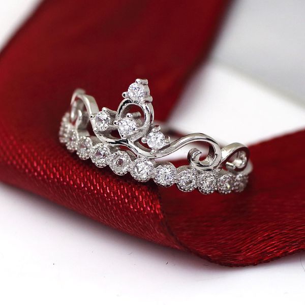 

sell well style jewelry ring ornaments electroplate rose jin huangguan set diamond ring finger woman, Silver