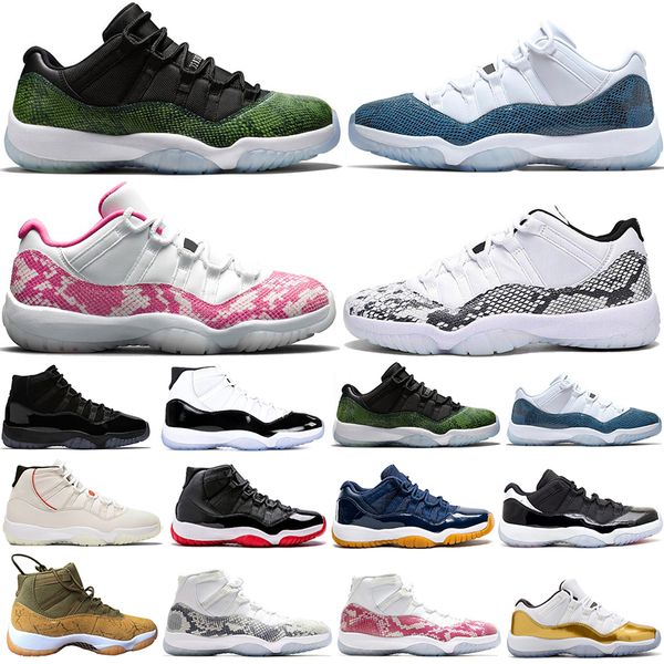 

with box men women basketball shoes 11s new bred concord 45 cap and gown legend blue platinum tint 11 mens trainers sports sneakers, White;red