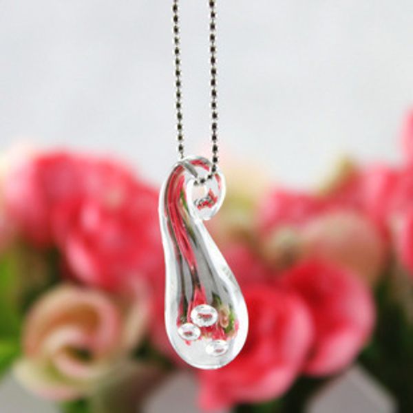 

korean drama tv 49 days tear drop innocent love necklace with 3 tears inside pendant in gift box ing, Silver