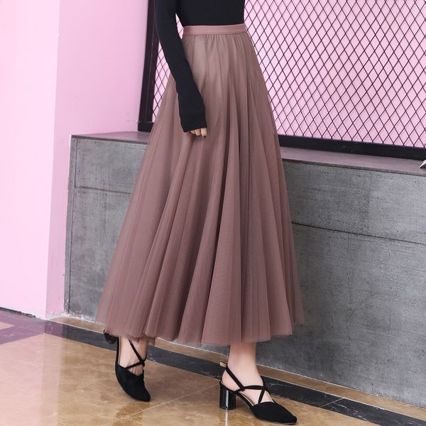 

women's wear 2020 mesh pleated high waist slim skirt pleated skirt
