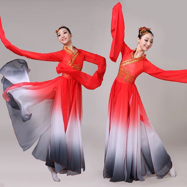 

costume hanfu hmong classical costume female sleeves fairy dance costumes sleeves dance for woman, Black;red
