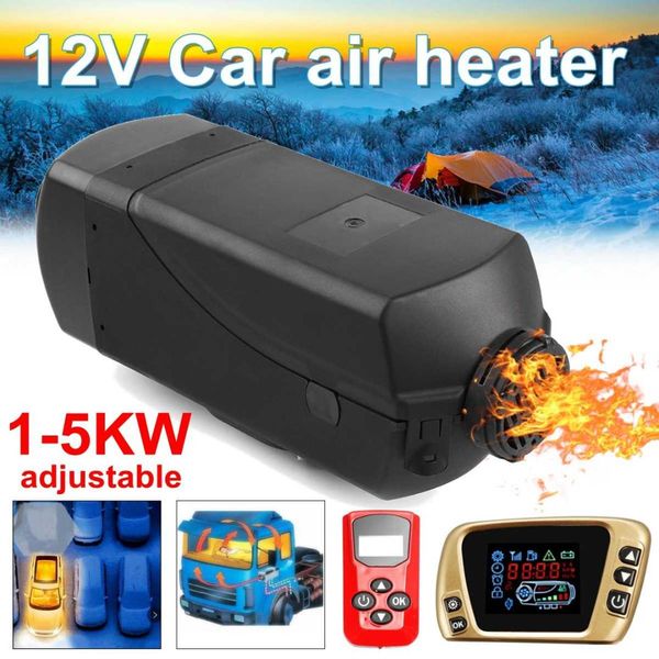 

12v автомобильный обогреватель 1kw-5kw регулируемый воздухонагреватель с одним отверстием + выключатель с жк-дисплеем + для грузовиков, лодо