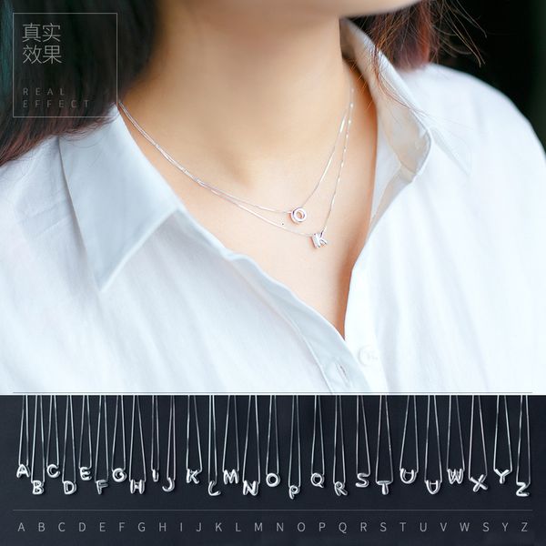 

1pc real. 925 sterling silver polished "a-z" 26 letters capital alphabet pendant for necklace jewelry (no chain )gtlx505