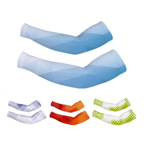 

2 pcs men sport cycling running bicycle sun protection cuff cover protective arm sleeve bike arm warmers sleeves super economy, Black