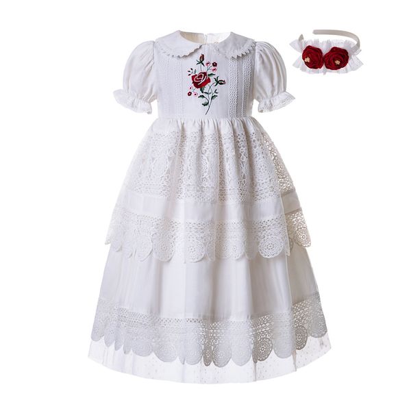 

Pettigirl embroidery doll collar white flower girl dre e communion lace dre e ummer olid big kid girl clothing g dmgd111 b455