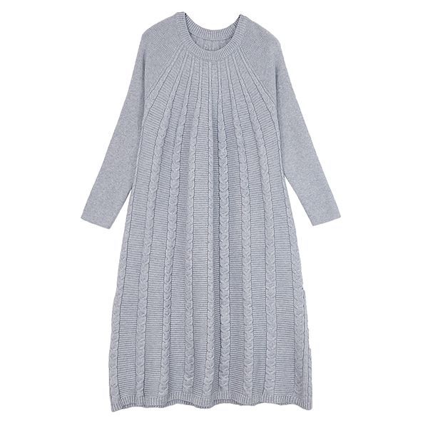 

women cashmere dress autumn winter o-neck dress female vintage long sleeve knitted pullover casual oversize sweater dresses, White;black