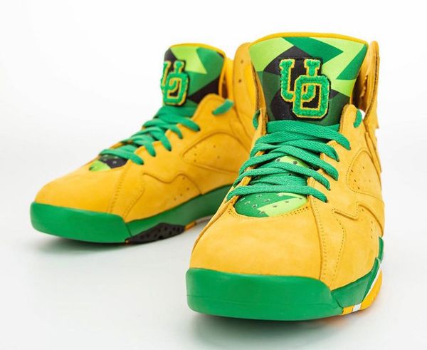 

новый аутентичный воздух 7 retro high oregon ducks pe uo баскетбол обуви мужчина 7532jordan желтый зеленый черные кроссовки спортивного с ор