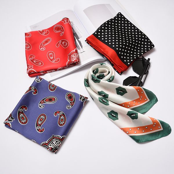 

women striped square scarf imitated silk scarves leopard stewardess hostess ladies office neckerchief foulard bandana70*70cm
