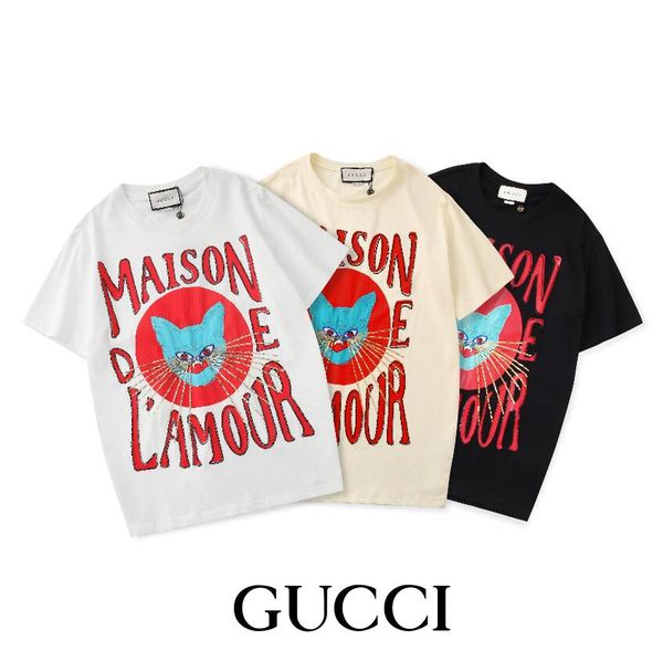 

вышитые пайетки котенок печати повседневные женские футболки короткие круглый вырез летние мужские топы основные тонкий черный белый топ тро, White