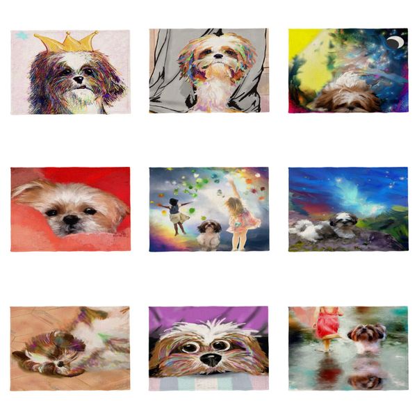 

colorful furry placemat cartoon butterfly dog bench colorful tablecloth home decoration polyester linen 42 * 32cm wall tapestry