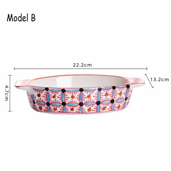 

ceramic plate hand-painted ware bowl baking dishes pizza tray western food plate steak salad dishes dinnerware oven rice bowl