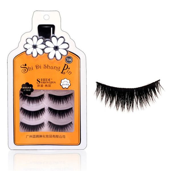 

soft 3 pairs long makeup cross thick false eyelashes eye lashes nautral make up false eye lashes extension cosmetic tools