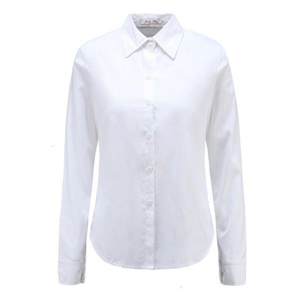 

blouse woman ladies designer women new blouses shirts turn down collar long sleeve female shirts 100% cotton soft clothing blusas, White