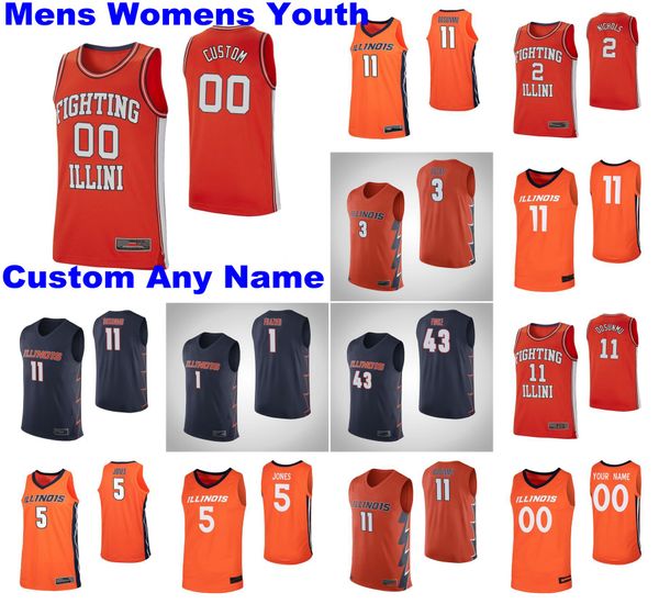 

иллинойс борьба illini трикотажные trent фрейзера джерси киппер николс алан гриффин jacob grandison college basketball трикотажные изделия м, Black