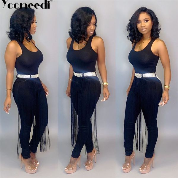 

yooneedi 2019 summer design casual women jeans color solid tassek ladies denim pants sn-2430, Blue