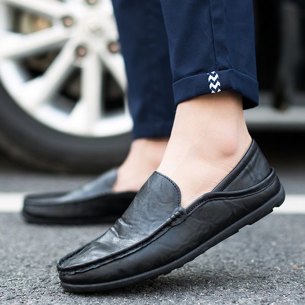 

men casual shoes man sneakers men shoes lace-up outdoor male footwear moccasins spring vulcanized shoe, Black