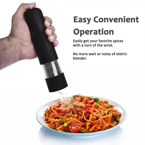 

electric salt spice herb pepper grinder mills grinder with led light black salt and pepper grinders electric pepper mill kitchen