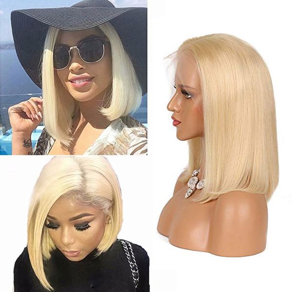Blonde Bob Wig Cuticle Aligned Human Hair 150 Density Short