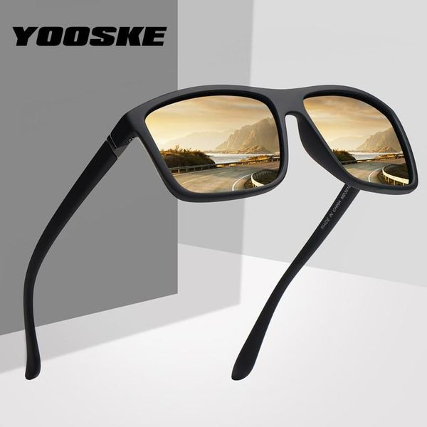 

yooske retro polarized sunglasses men classic brand designer driving sun glasses male rectangle sunglass uv400 vepvr