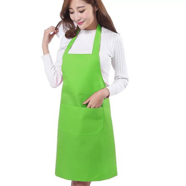 

pure color cooking kitchen apron for woman men chef waiter cafe shop bbq hairdresser aprons custom logo gift bibs wholesale