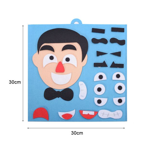 

facial expressions stickers toys non-woven material package puzzle teaching aids children hand-made for five handmade
