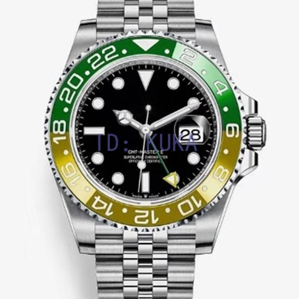 

2020 v3 mens watch automatic mechanical watches coke gmt stainless steel 40mm dial sprite master reloj solid clasp mens wristwatches, Slivery;brown