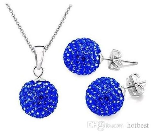 

оптовая мода!10 мм смешать цвет черный белый многоцветный мода кристалл кристалл устанавливает кулон ожерелье шпильки серьги ювелирные издел, Black