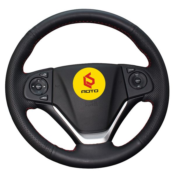 

braid on the steering wheel cover for crv 2012-2015 leather steering wheel case car accessories car styling