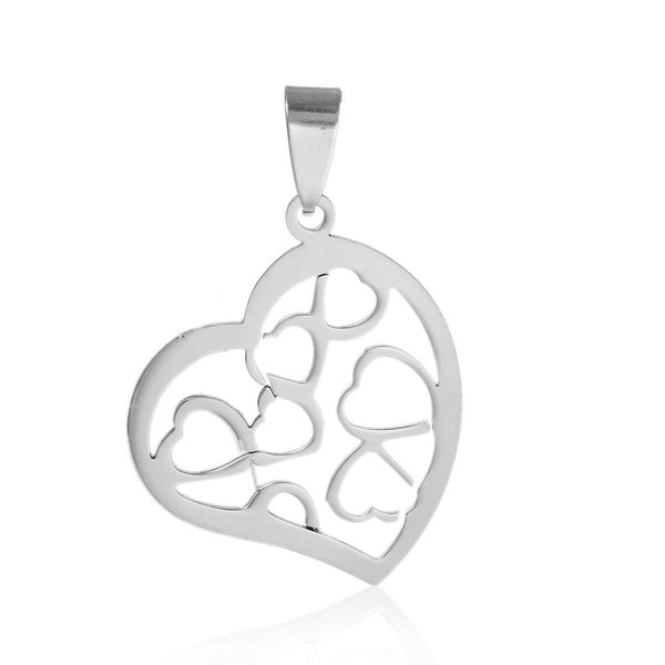 

stainless steel pendants heart carved hollow silver tone 42mm(1 5/8") x 28mm(1 1/8"),3 pcs findings new jewelry making diy, Bronze;silver