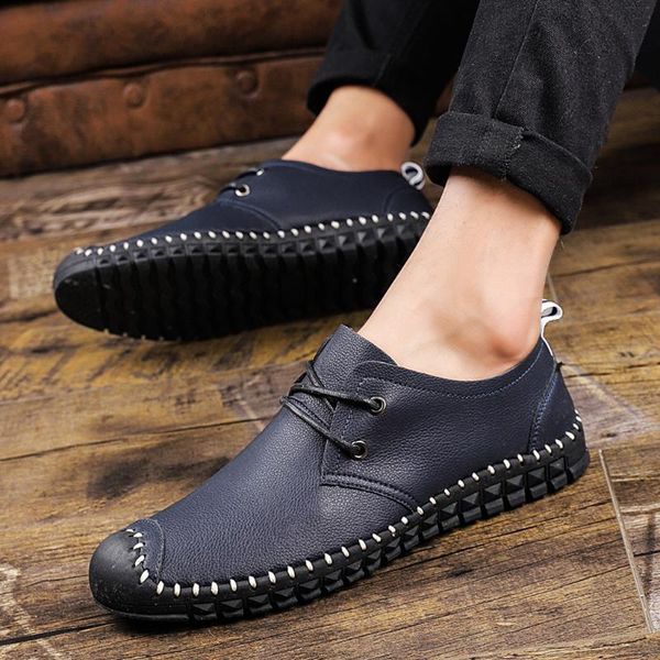 

fashion men casual leather shoes lazy shoes british style tool men, Black