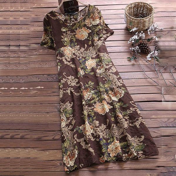

monerffi лето bohemian sundress 2020 женщины партии длинное платье повседневный vintage с коротким рукавом цветочные printed платье женский, Black;gray