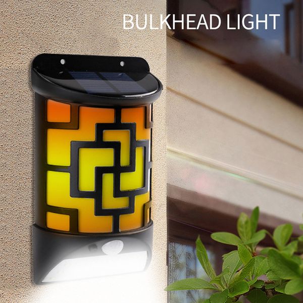 

solar wall lamp led flame body induction lamp home outdoor lamp solar integrated lighting 10088