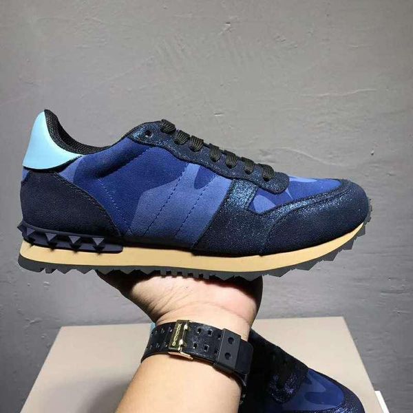 

цвет камуфляж замша шипованные камуфляж рок бегун кроссовки обувь для женщин мужчины шпильки повседневная роскошная дизайнерская обувь кросс, Black