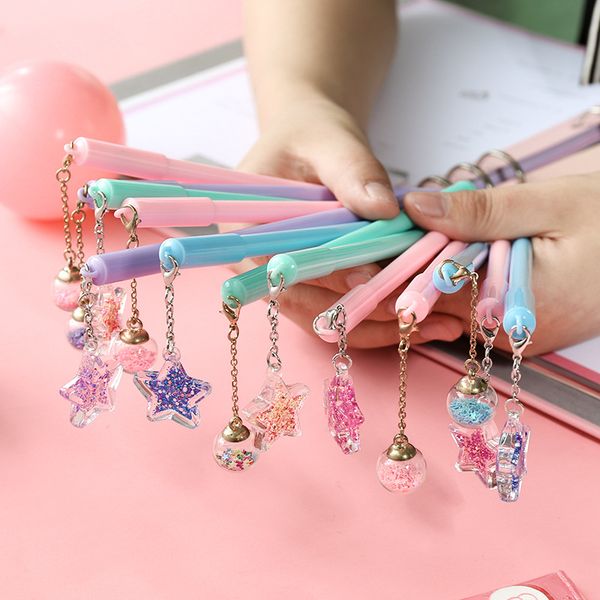 

korea cute creative girl heart pen couple love fairy pendant pen wind chime black